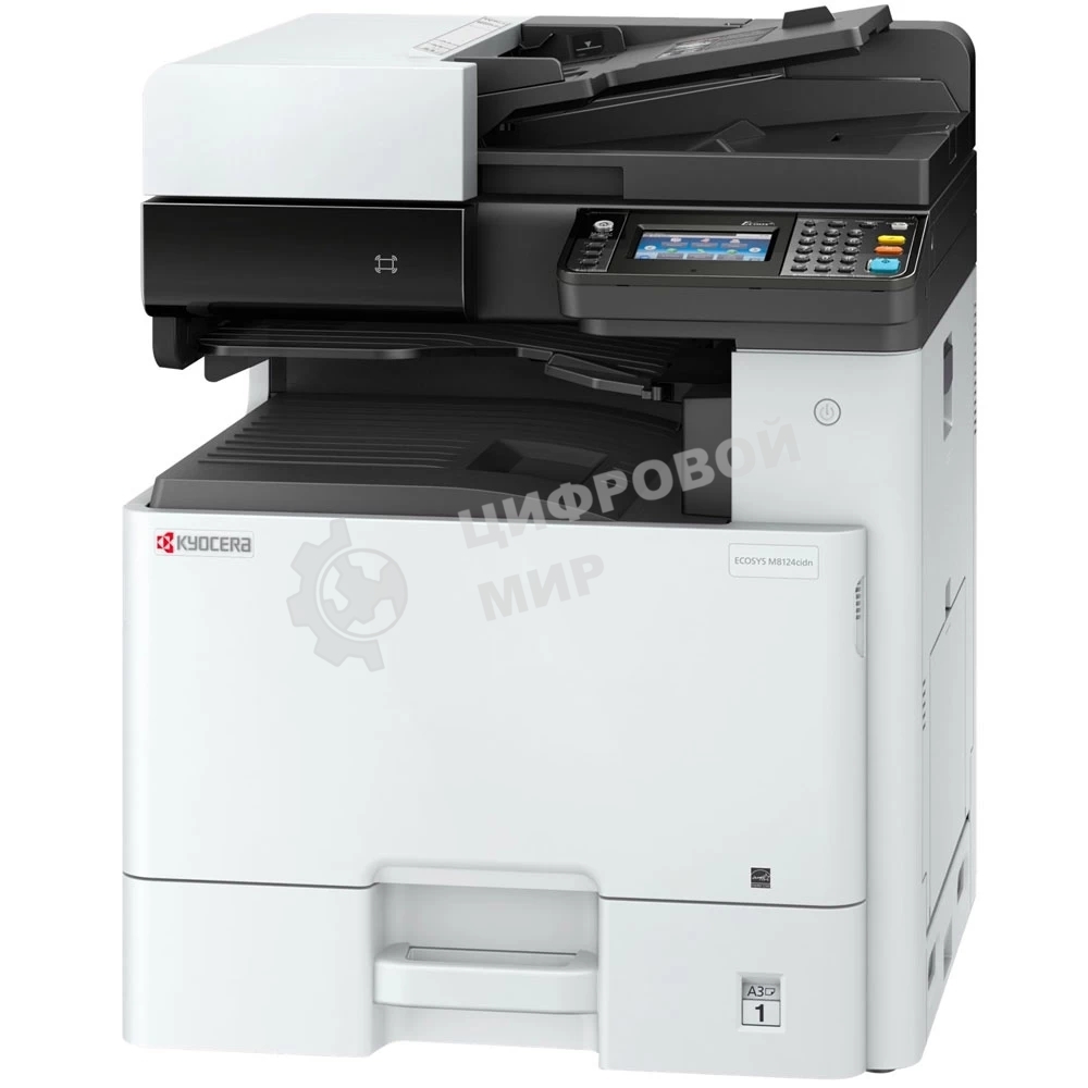 МФУ лазерное Kyocera Ecosys M8124cidn (1102P43NL0), A3, цветной, печ. до 24 стр/мин. (А4) до 12 стр/мин. (А3), скан. до 50 стр/мин., 1200 x 1200 dpi (печать) 600x600dpi (скан.), USB, RJ-45, NFC, Air Print, Mopria