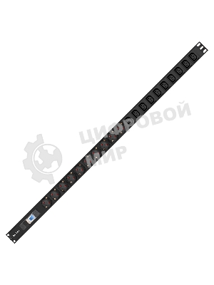 Вертикальный блок розеток с автоматом защиты ExeGate ServerPro PDU-V213 Al-10C1310S-EU2-1P (19