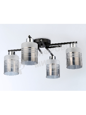 Светильник Ambrella light TR303212/4 BK/CH/SM/FR черный/хром/дымчатый/белый матовый E27*4 max 60W D515*200