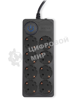 Сетевой фильтр Ippon BK-8-EU-3-10-B 3 м, 8 розеток, черный, коробка