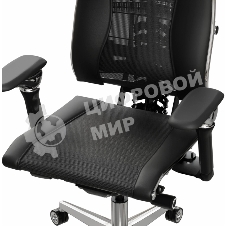 Кресло руководителя эргономичное Метта Yoga Spine Triumph B2 (Черный CC.50.15.13A) Infinity Easy Clean экокожа/сетка с подголов. крестов. алюминий хром