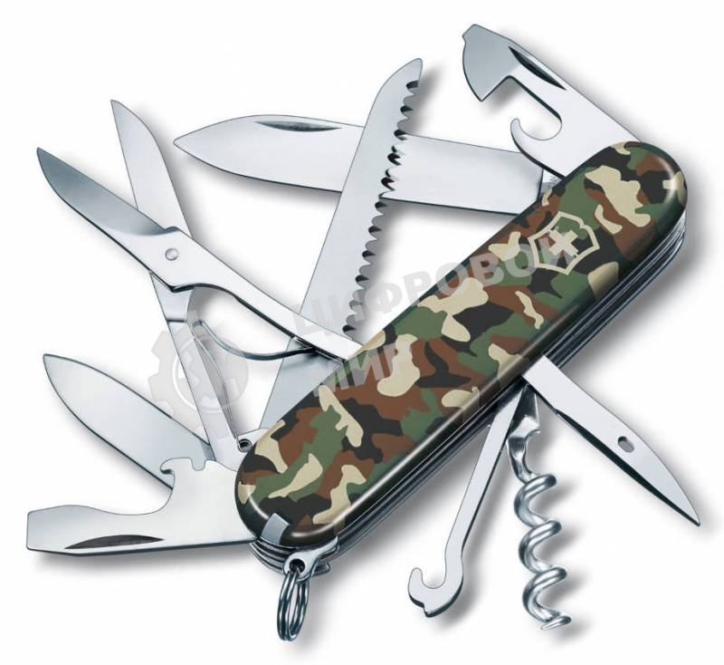 Нож перочинный Victorinox Huntsman (1.3713.94) 91мм 15функций камуфляж карт.коробка