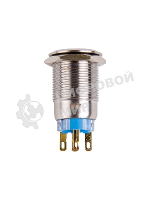 Кнопка антивандальная Rexant Ø19 250В Фикс (5с) ON-OFF/OFF-ON подсв/синяя