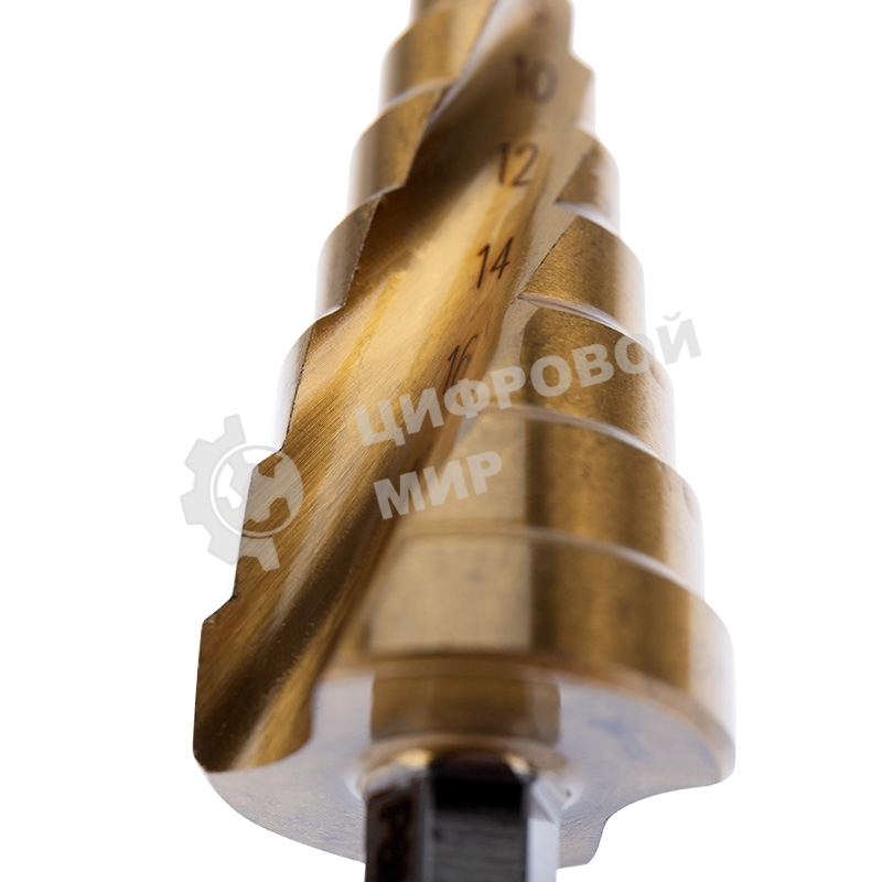 Сверло по металлу ступенчатое Kranz ТИТАН 4,0-20,0 мм 76 мм 65 HRC Р6М5 TiN