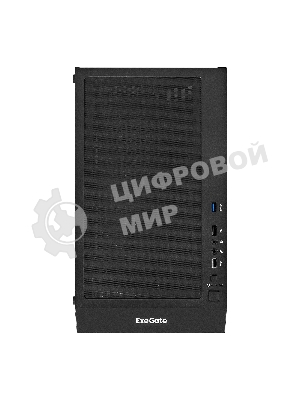 Компьютерный корпус Miditower ExeGate EVO-5001A-600NPX (ATX, БП 600NPX с вент. 12 см, 2хUSB+1хUSB 3.0+HD Audio, черный, 3 вент.12см с RGb подсветкой, боковая панель - закаленное стекло)