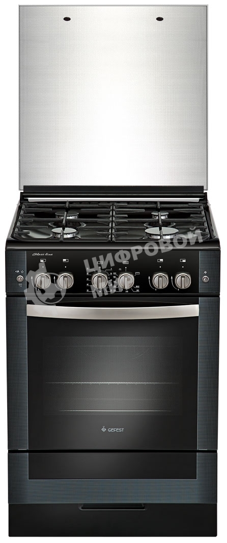 Плита газовая Gefest ПГ 6300-02 0046 черный, конфорок 4 шт, духовка 52 л, 60 см x 85 см x 60 см