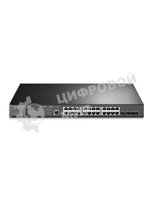Коммутатор JetStream 28-port Gigabit L2+ Managed Switch with 24-port PoE+, PoE budget up to 384W, support SDN