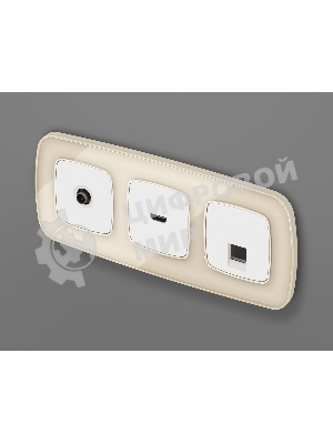 Лицевая панель OMEGA (Белый матовый) для компьютерной/телефонной розетки RJ-45/RJ-11 QUANT OP1320