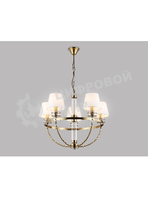 Люстра Ambrella light LH71251/5 BS/WH латунь/белый E14/5 max 40W D700*990