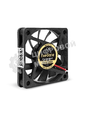Вентилятор 12В DC ExeGate ExtraSilent ES06010B2P (60x60x10 мм, 2-Ball (двойной шарикоподшипник), 2pin, 2000RPM, 16dBA)