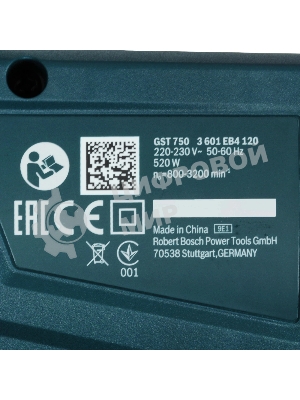 Лобзик Bosch GST 750 520Вт 3200ходов/мин от электросети (кейс в комплекте)