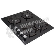Газовая варочная панель Maunfeld EGHG.64.2CB/G, 4 конфорки, закаленное стекло, черный