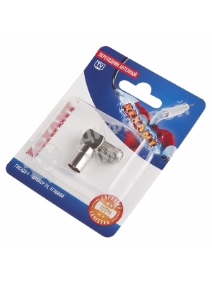 Переходник антенный Rexant (гнездо F - штекер TV), угловой (1 шт.)