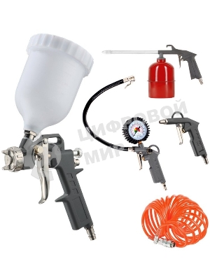 Набор пневмоинструмента PATRIOT KIT 5A 5пр. краскопульт с в.баком пистолеты шланг5м пульверизатор