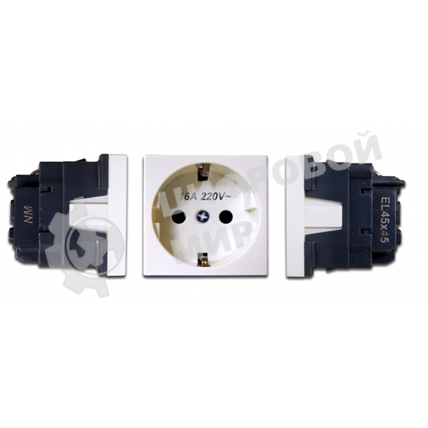 Розетка Lanmaster Mosaic NM-EL45X45-WH (упак.:1шт) 1м белый