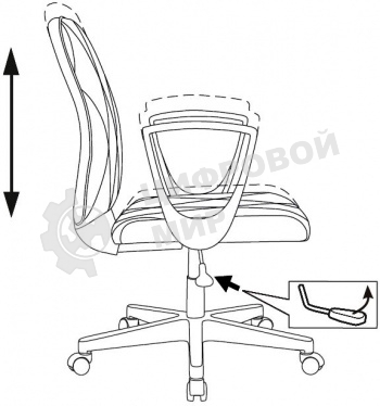 Кресло компьютерное Бюрократ CH-327 черный, эко.кожа, крестов. пластик