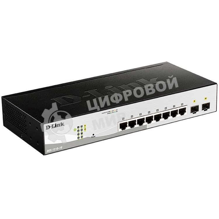 Коммутатор D-Link DGS-1210-10/F1A настраиваемый настольный 8x10/100/1000BASE-T