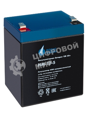 Батарея для ИБП Парус-электро HM-12-5 (AGM/12В/5А·ч/клемма F2), 90х70х101мм