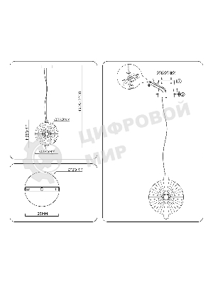 Светильник Ambrella light LH31147 BS/CL латунь/прозрачный 13W 3000K 280*60*350