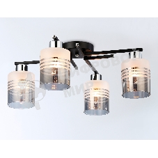 Светильник Ambrella light TR303212/4 BK/CH/SM/FR черный/хром/дымчатый/белый матовый E27*4 max 60W D515*200
