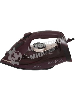 Утюг Vitek VT-IRN1204 бордовый, 2400 Вт, 23 г/мин, 150 г/мин, 450 мл