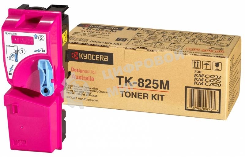 Картридж лазерный Kyocera TK-825M (1T02FZBEU0) пурпурный для KM-C2520/C2525E/C3225/C3232/3232E/C4035E 7000 стр.