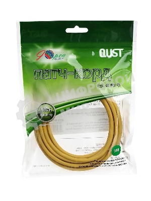 Патч-корд литой Aopen/Qust UTP кат.5е 3м желтый 