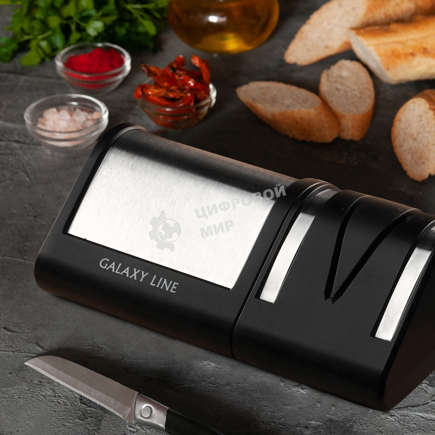 Электрическая точилка для ножей LINE GL 2442, черный/серебро мощность 18 Вт, идеальная заточка любых ножей: металлических, кухонных, керамических, спортивных, складных. Отличный результат в домашних условиях, время заточки 1 минута. Точильные элементы с а