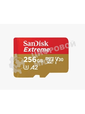 Флеш карта microSD 256Gb SanDisk microSDXC Class 10 UHS-I A2 C10 V30 U3 Extreme 190MB/s