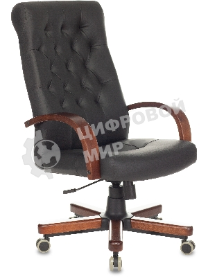 Кресло Бюрократ T-9928WALNUT/ECO черный, экокожа