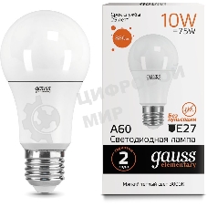 Лампа светодиодная Gauss Elementary 23210LED A60 E27 10W 3000K 1/40