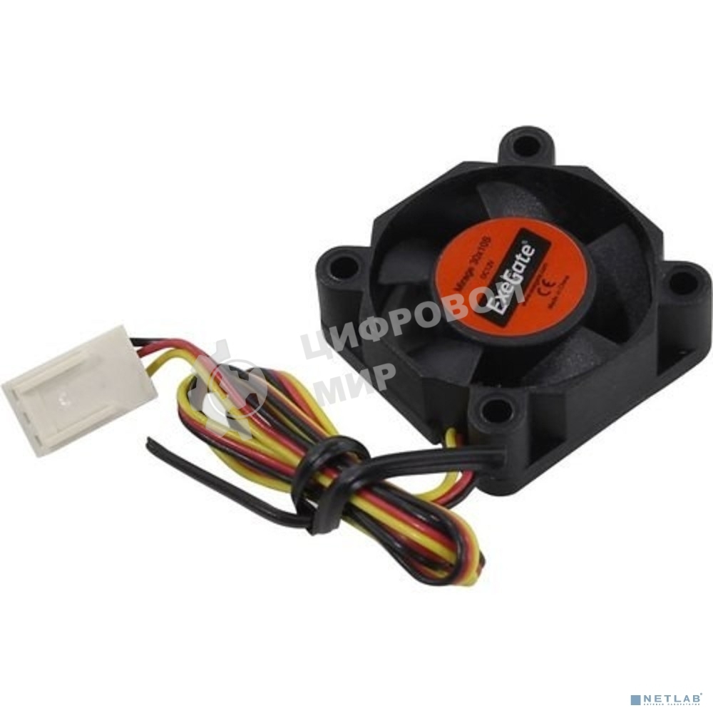 Вентилятор для корпуса ExeGate EX03010S3P черный, 30 мм, 10000 об/мин, 28.5 дБ, 3 pin