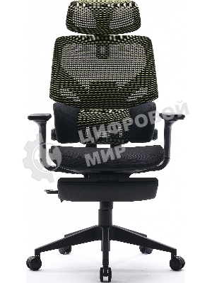 Кресло Cactus CS-CHR-MC01-LGNBK салатовый, сетка, подголовник, подставка для ног