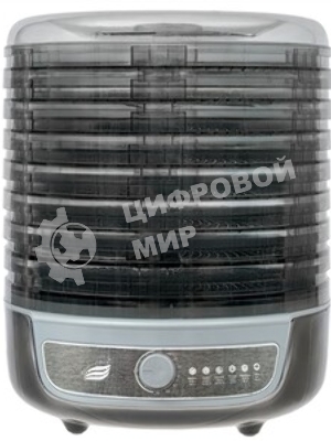 Сушилка для овощей 3в1 с функциями приготовления йогурта и десертов + 2 поддона для пастилы в подарок Великие Реки Волга-10 черно-серебристая