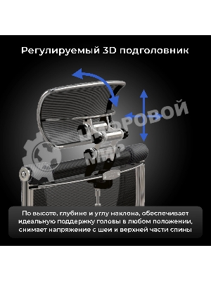 Кресло руководителя эргономичное Метта Yoga 4DF B2-14D - YM93+Infinity черный сиденье черный сет./экокожа с подголов. крестов. алюминий хром