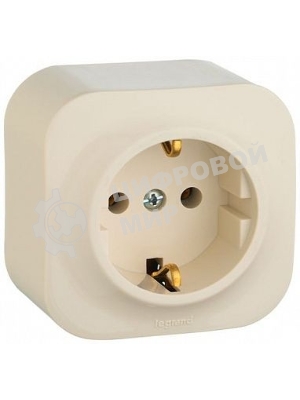 Розетка с заземлением с защитными шторками Legrand 782250 (Слоновая кость)