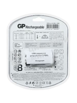 Аккумулятор + зарядное устройство GP PowerBank 270AAHC/CPBXL-2CR8 AA NiMH 2700mAh (8шт) блистер