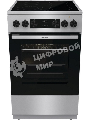 Плита электрическая Gorenje GECS5C70XA серебристый, конфорок 4 электрических, духовка 70 л, 50 см x 85 см x 59.4 см