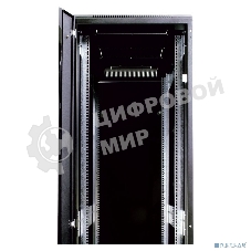 Шкаф телекоммуникационный напольный 42U (600x1000) дверь стекло (3 места), черный