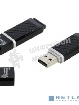Флешка USB Smartbuy Quartz black (SB8GBQZ-K), 8Gb, USB 2.0, R/W 15/5, черный