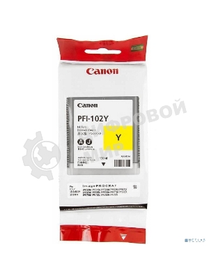Картридж струйный Canon PFI-102Y (0898B001) желтый, 130 мл., для imagePROGRAF iPF605, iPF610., iPF650, iPF655, iPF710, iPF750, iPF755, LP17, iPF510