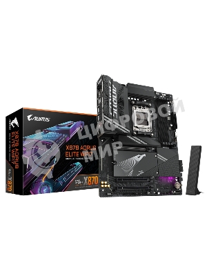 Материнская плата Gigabyte X870 AORUS ELITE WIFI7, AM5, AMD X870, 4xDDR5, 4xSATA, 4xM.2, 1xPCI-E 5.0 x16, 1xPCI-E 4.0 x4, 1xPCI-E 3.0 x2, 1xHDMI, 1x 2.5Gb LAN, 4xUSB-A 3.2 Gen 1, 2xUSB-A 3.2 Gen 2, 4xUSB-A 2.0, 2xUSB-C 4.0, 2x3.5 мм, 7.1, ATX