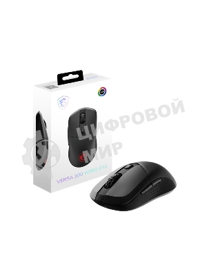 Мышь беспроводная/проводная MSI VERSA 300 черный, 8000 dpi, радиоканал, Bluetooth, USB, кнопки - 6