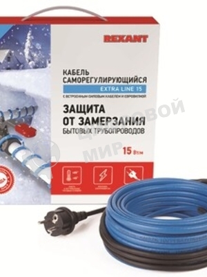 Греющий саморегулирующийся кабель Rexant на трубу 15MSR-PB 2M (2м/30Вт)