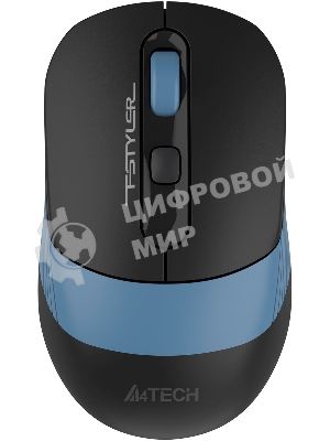 Мышь беспроводная A4Tech Fstyler FB10CS черный/синий, 2000 dpi, радиоканал, Bluetooth, USB, кнопки - 4