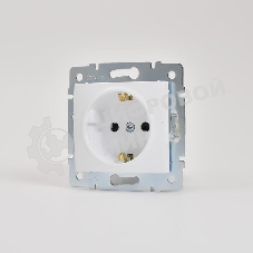 Механизм розетки 1-м СП KARINA защ. шторки с заземл. термопласт бел. LEZARD 707-0288-124B