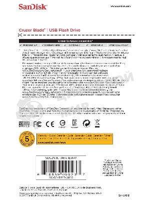 Флешка USB Sandisk 16Gb Cruzer SDCZ50C-016G-B35W USB 2.0 белый