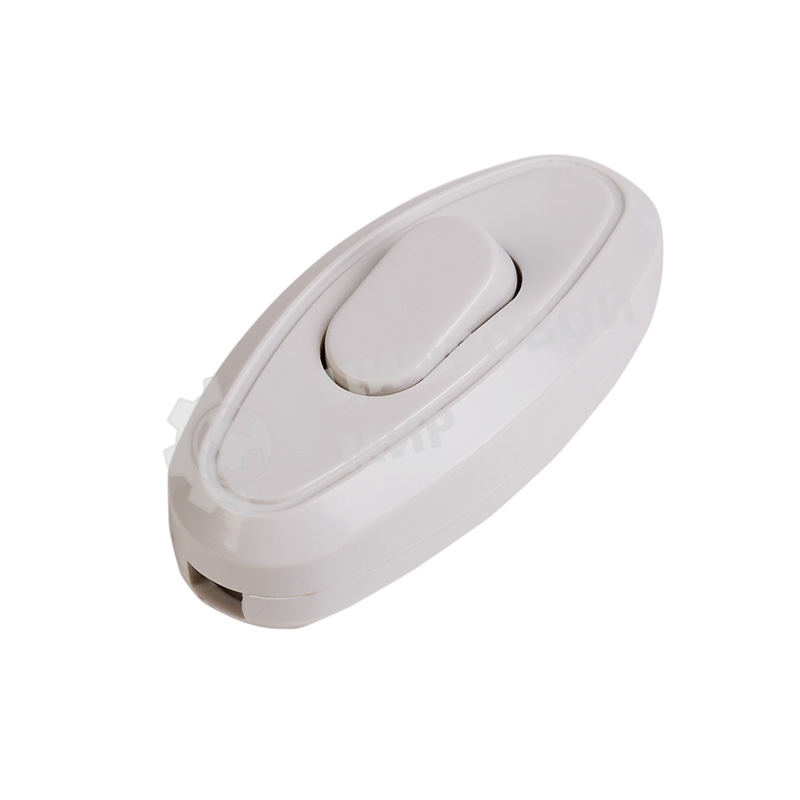 Выключатель кнопочный Rexant 250V 6А ON-OFF белый на электропровод (для настольной лампы/для бра)