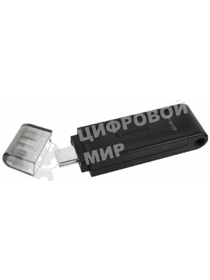 Флешка USB Kingston DataTraveler DT70 (DT70/64Gb), 64Gb, USB Type-C 3.2, R/W 70/45, черный