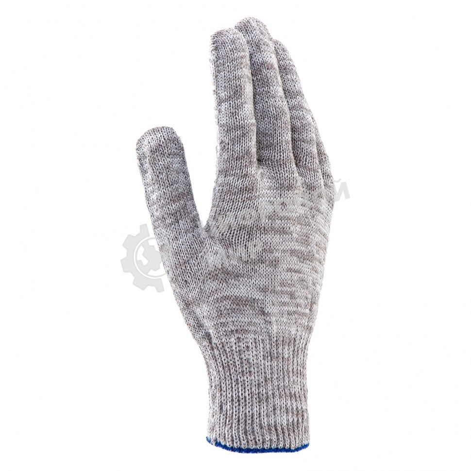 Перчатки трикотажные, с ПВХ точкой, серый меланж, 10 класс Россия